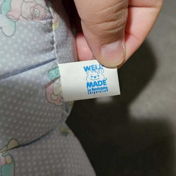 Well Made 1994 Bear Plush Pastel Sleeping Cap Teardrop Eyes Blue Green Yellow - Picture 5 of 6